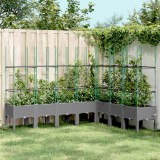 VidaXL Jardinieră de grădină cu spalier gri deschis 200x160x142,5cm PP