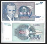 IUGOSLAVIA 1000 / 1.000 DINARA / DINARI 1991 [00] P - 110a , UNC , necirculata