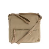 Geanta casual kaki cu buzunar exterior si bareta reglabila