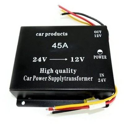 Convertor transformator auto 24V~12V, putere mare 45A foto