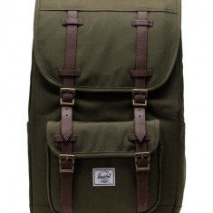 Herschel rucsac Little America Mid Backpack culoarea verde, mare, neted