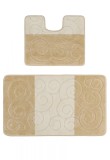 Cumpara ieftin Set 2 Covorase Baie Model Sile 2540, Marimi 50 x 80 40 x 50 cm, Bej, Antialergic, Polipropilena