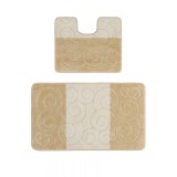 Set 2 Covorase Baie Model Sile 2540, Marimi 50 x 80 40 x 50 cm, Bej, Antialergic, Polipropilena