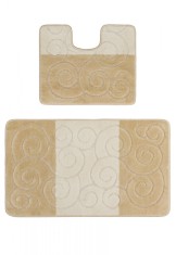 Set 2 Covorase Baie Model Sile 2540, Marimi 50 x 80 40 x 50 cm, Bej, Antialergic, Polipropilena