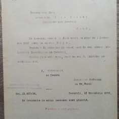 Document numire in functia de paroh in enoria Rosa, Cernauti, 1936