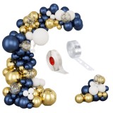 Set Baloane Arcada Petrecere 82 Buc Ropet 901: Latex, Confetti, Albastru, Auriu, Alb - Decoratiuni aniversare, Nunta, Botez