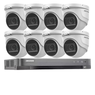 Sistem supraveghere Hikvision basic 8 camere 4 in 1, 8MP, IR 30m, DVR 8 canale 4K, 8MP Hikvision SafetyGuard Surveillance foto