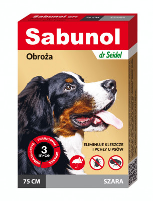 Zgarda antiparazitara caini, SABUNOL DOG GPI, 25-50 kg, gri, 75 cm AnimaPet MegaFood foto