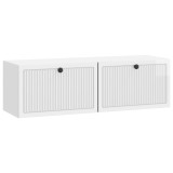 vidaXL Oglindă TV montată pe perete Alb foarte lucios 98 x 31 x 30 cm 898049