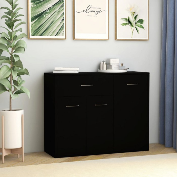 Gossi dulap, negru, 88 x 30 x 70 cm, lemn prelucrat
