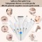 Epilator umed si uscat Damar, 6 IN 1, Afisaj LED, Portabil, Fara fir, Multifunctional, Pentru femei si barbati, Alb, Pentru toate tipurile de piele, F