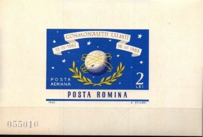 Romania 1963 Space imperf. sheet Mi.B56 MNH DF.015 foto