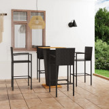 Set mobilier bar de gradina, 5 piese, negru GartenMobel Dekor, vidaXL