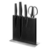 Suport magnetic cu 2 fete Navaris pentru cutite, 25x23x10 cm, lemn de cauciuc, 50416.025.04