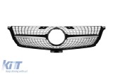 Grilaj cromat/negru cu diamant, potrivit pentru Mercedes ML W166 2012-2014 Performance AutoTuning