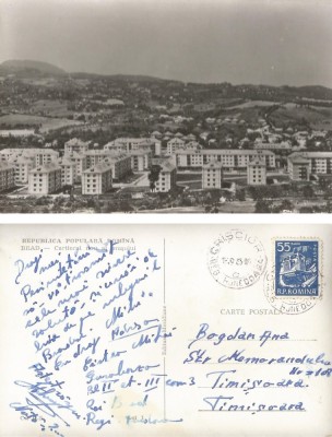 *Romania, Brad, Cartierul nou al orasului, carte postala ilustrata, circulata intern, 1965 foto