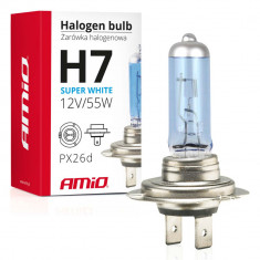 Bec Cu Halogen H7 12v 55w Filtru Uv (e4) Super White Amio 01157