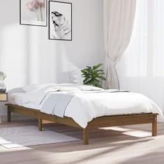 vidaXL Cadru de pat Single maro miere 90x190 cm lemn masiv de pin 820574