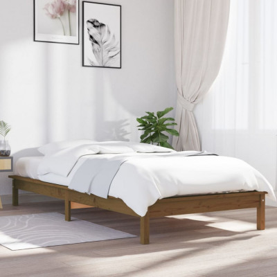 Cadru de pat, maro miere, 90x200 cm, lemn masiv de pin GartenMobel Dekor foto