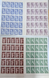 PACEA - Lp 208 / 1947 - Fragment coală - serie MNH in blocuri de 25