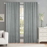 Set draperii tip tesatura in cu rejansa transparenta cu ate pentru galerie, Madison, 150x260 cm, densitate 700 g/ml, Loni, 2 buc