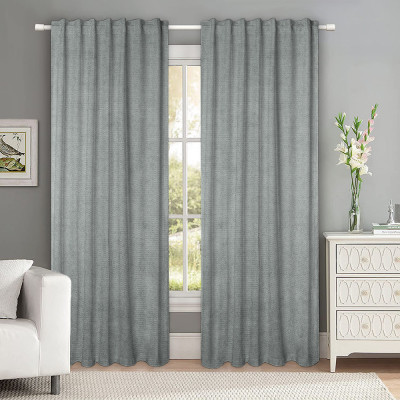 Draperie tip tesatura in cu rejansa transparenta cu ate pentru galerie, Madison, 150x235 cm, densitate 700 g/ml, Loni, 1 buc foto