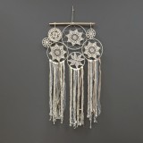 Decorațiune Perete Macrame, Model Talisman, Culoare Bej, Dimensiuni 50x110cm, Oem