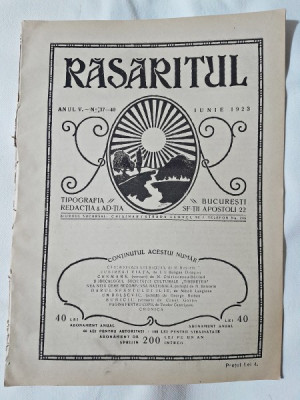 Revista Rasaritul, anul V, nr.37-40/1923 foto