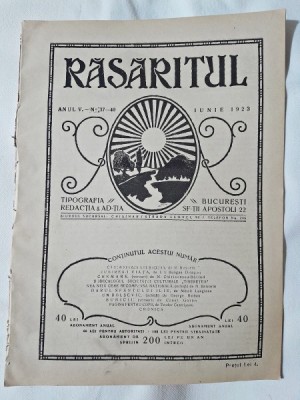 Revista Rasaritul, anul V, nr.37-40/1923 foto