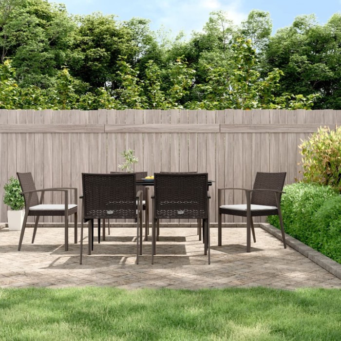 vidaXL Set mobilier de grădină cu perne, 7 piese, poliratan și oțel 3186974