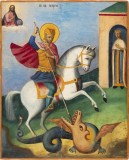 Sfantul Gheorghe Ucigand Balaurul, Icoana Scoala Rusa, Secol XIX