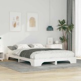 VidaXL Cadru de pat de podea Alb 140 x 220 cm Lemn masiv de pin