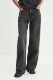 Levi&#039;s jeansi RIBCAGE WIDE LEG femei, culoarea negru A6081