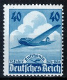 Germania Reich 1936, Mi #603, 10 ani Lufthansa, avion Heinkel, MNH! Cota 65 &euro;!