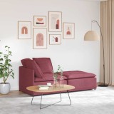Canapea modulară cu taburet și perne, material textil, roșu vin