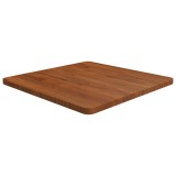 Blat de masă pătrat maro &icirc;nchis 60x60x2,5 cm lemn stejar tratat