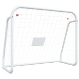 Cumpara ieftin Poarta de fotbal cu plasa, alb, 125x96x60 cm, otel/poliester