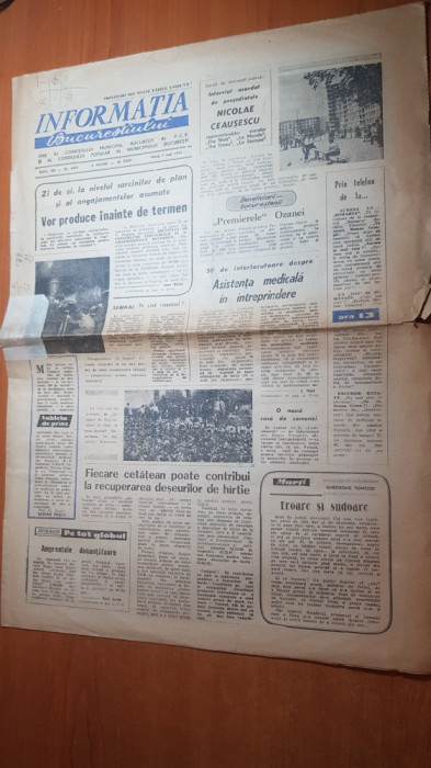 informatia bucurestiului 7 mai 1974-inaugurarea in ozana titan locuri de joaca