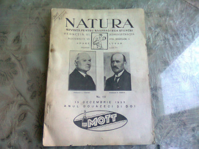 REVISTA NATURA NR.10/1933 foto