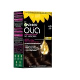Vopsea de par permanenta fara amoniac 4.0 Dark Brown Olia, 174ml, Garnier