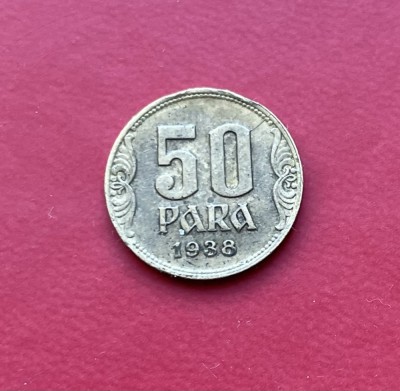 Moneda 50 Para din Serbia anul 1938 foto