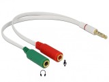 Adaptor Stereo jack 3.5mm la 2 x jack 3.5mm pentru casca + microfon (iPhone) T-M, Delock 65447