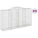 Cumpara ieftin Cosuri gabion arcuite 9 buc, 300x50x160/180 cm, fier galvanizat