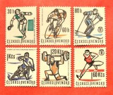 Cehoslovacia 1963 &ndash; Sporturi și Campionate Internaționale &ndash; serie completă 6 timbre MNH, Nestampilat