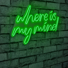 Decoratiune luminoasa LED, Where Is My Mind, Benzi flexibile de neon, DC 12 V, Verde