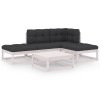 Set mobilier de gradina cu perne, 5 piese, lemn masiv de pin