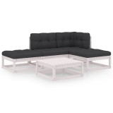 Set mobilier de gradina cu perne, 5 piese, lemn masiv de pin