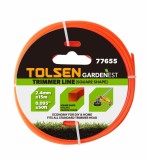 Fir Tuns Iarba GARDENEST Tolsen 2.4mm x 15m Patrat Portocaliu Nylon Profesional
