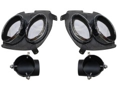Set 4 buc. ornamente decorative evacuare spate Lexus IS XE2, 11.2005-04.2013, partea stanga, rame cromate; type F-Sport; negru/crom; in bara; Tuning, foto