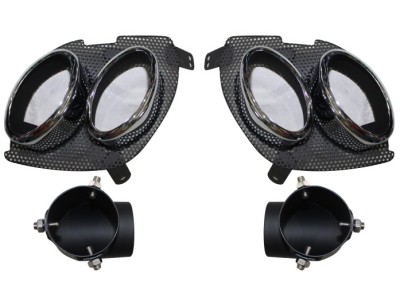 Set 4 buc. ornamente decorative evacuare spate LEXUS IS (XE2), 11.2005-04.2013, partea stanga, rame cromate; type F-SPORT; negru/crom; in bara; TUNIN foto